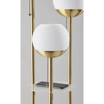 Bianca Shelf Floor Lamp Antique Brass - Adesso 5 Bianca Shelf Floor Lamp Antique Brass - Adesso - Image 5