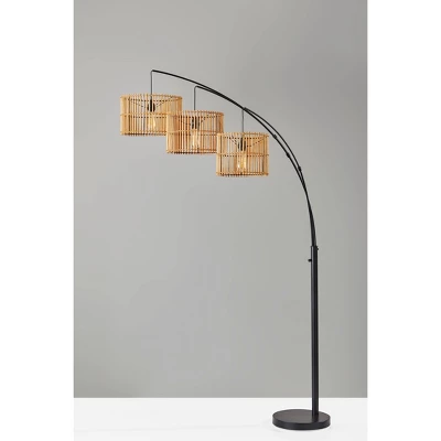 82" Cabana Collection 3-Arm Arc Lamp Black - Adesso 3 82" Cabana Collection 3-Arm Arc Lamp Black - Adesso - Image 3