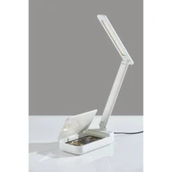 Adesso 31 UV-C Sanitizing Table Lamp With Wireless Charging And Smart Switch White (Includes LED Light Bulb) - Adesso