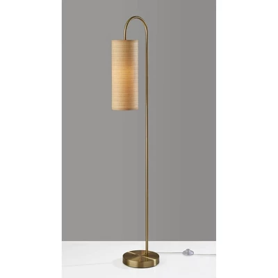 Adesso Mendoza Floor Lamp Brass: Antique Brass Finish, Cylinder Shade, ETL Listed, Metal Body 1 Adesso Mendoza Floor Lamp Brass: Antique Brass Finish, Cylinder Shade, ETL Listed, Metal Body