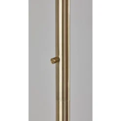 Adesso Barton Arc Lamp Antique Brass: Oatmeal Linen Shade, ETL Listed, 75.5" Height -Adesso GUEST 16e4b931 0e24 44bc bfa1 b81c86c2114e