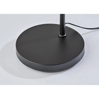 Adesso Lyons Floor Lamp Black: Modern Metal Design, ETL Listed, 3 Bulb Capacity, Beige Shade 2 Adesso Lyons Floor Lamp Black: Modern Metal Design, ETL Listed, 3 Bulb Capacity, Beige Shade - Image 2