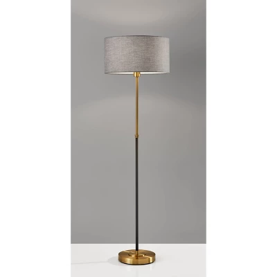 59" 3-way Bergen Floor Lamp Black - Adesso 1 59" 3-way Bergen Floor Lamp Black - Adesso