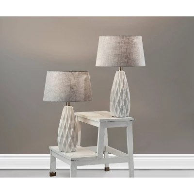2pc Joan Table Lamps Bonus White - Adesso: Ceramic Base, Cone Shade, No Assembly Required 2 2pc Joan Table Lamps Bonus White - Adesso: Ceramic Base, Cone Shade, No Assembly Required - Image 2