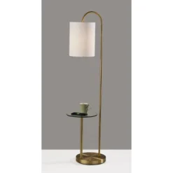 Adesso Amira Shelf Floor Lamp Antique Brass: 64" Tall, White Drum Shade, Storage Shelves, ETL Listed 5 Adesso Amira Shelf Floor Lamp Antique Brass: 64" Tall, White Drum Shade, Storage Shelves, ETL Listed -Adesso GUEST 1bc2eeef c9a4 4691 995e 9dcef440527b