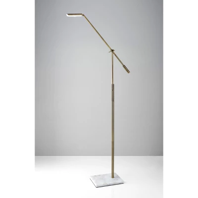 LED Vera Floor Lamp Antique Brass (Includes LED Light Bulb) - Adesso 4 LED Vera Floor Lamp Antique Brass (Includes LED Light Bulb) - Adesso - Image 4