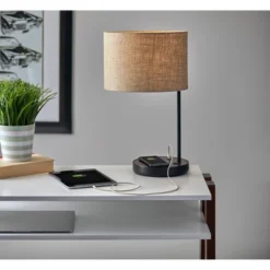 19.5" Oliver Charge Table Lamp Black - Adesso -Adesso GUEST 1e104148 ffb6 49a0 bdb7 01dd2be9746f
