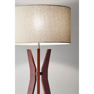 59.5" 3-way Bedford Shelf Floor Lamp Brown - Adesso 2 59.5" 3-way Bedford Shelf Floor Lamp Brown - Adesso - Image 2