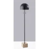 Adesso Wilder Floor Lamp Black: Dual Pull Chain, ETL Listed, Metal Dome Shade, 62" Height