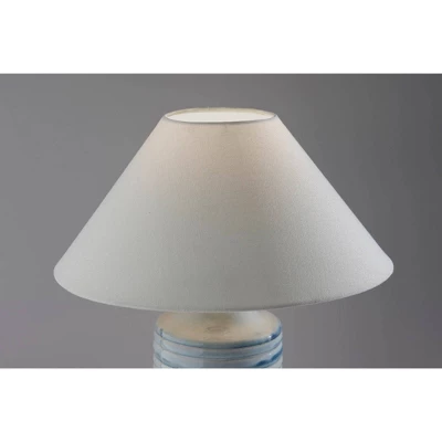 Adesso Catalina Table Lamp Blue: Ceramic Base, Off-White Polyester Shade, ETL Listed, 25" Height 2 Adesso Catalina Table Lamp Blue: Ceramic Base, Off-White Polyester Shade, ETL Listed, 25" Height - Image 2