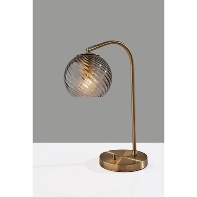 Adesso Camden Desk Lamp Antique Brass: ETL Listed, Glass Shade, Metal Body, No Assembly Required 1 Adesso Camden Desk Lamp Antique Brass: ETL Listed, Glass Shade, Metal Body, No Assembly Required
