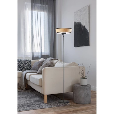 300W Harper Floor Lamp Black/Natural - Adesso 3 300W Harper Floor Lamp Black/Natural - Adesso - Image 3