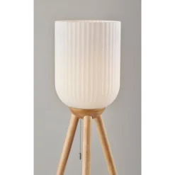 Adesso Kinsley Floor Lamp Natural: Tripod Base, Frosted Ribbed Glass Shade, ETL Listed, 100W 6 Adesso Kinsley Floor Lamp Natural: Tripod Base, Frosted Ribbed Glass Shade, ETL Listed, 100W -Adesso GUEST 391053ac 3a42 4454 97bb 714efaf70d3d