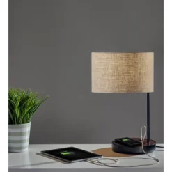 19.5" Oliver Charge Table Lamp Black - Adesso -Adesso GUEST 3b74401d be4b 4b2f a1f4 dd6966e3c714