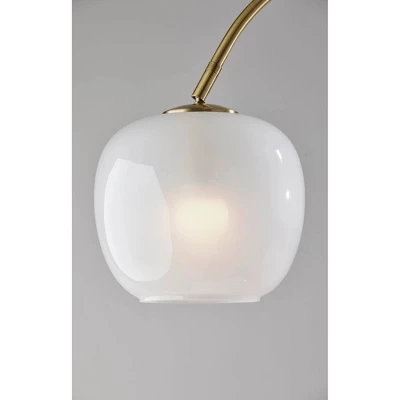 Adesso Magnolia Arc Lamp Brass: Modern Antique Finish, Glass Shade, ETL Listed, 72" Height 2 Adesso Magnolia Arc Lamp Brass: Modern Antique Finish, Glass Shade, ETL Listed, 72" Height - Image 2