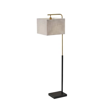 Flora Antique Brass Floor Lamp Black - Adesso 1 Flora Antique Brass Floor Lamp Black - Adesso