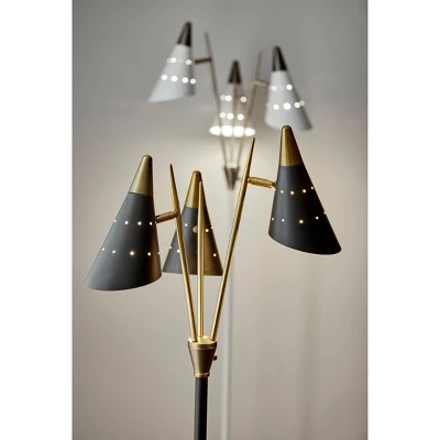 66" Nadine 3-Arm Floor Lamp Black - Adesso 2 66" Nadine 3-Arm Floor Lamp Black - Adesso - Image 2