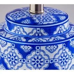 Adesso (Set Of 2) Polly Bonus Table Lamps White And Blue: Ceramic Base, Polyester Drum Shade, ETL Listed 10 Adesso (Set Of 2) Polly Bonus Table Lamps White And Blue: Ceramic Base, Polyester Drum Shade, ETL Listed -Adesso GUEST 453c1e82 72d4 4631 b60e 39858cfe909c