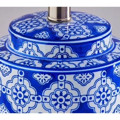 Adesso (Set Of 2) Polly Bonus Table Lamps White And Blue: Ceramic Base, Polyester Drum Shade, ETL Listed 5 Adesso (Set Of 2) Polly Bonus Table Lamps White And Blue: Ceramic Base, Polyester Drum Shade, ETL Listed - Image 5