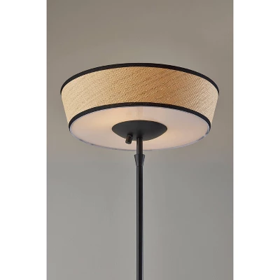 300W Harper Floor Lamp Black/Natural - Adesso 2 300W Harper Floor Lamp Black/Natural - Adesso - Image 2