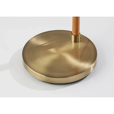 Bryn Floor Lamp Natural Rubberwood Antique Brass - Adesso 2 Bryn Floor Lamp Natural Rubberwood Antique Brass - Adesso - Image 2