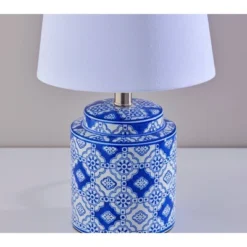 Adesso (Set Of 2) Polly Bonus Table Lamps White And Blue: Ceramic Base, Polyester Drum Shade, ETL Listed 9 Adesso (Set Of 2) Polly Bonus Table Lamps White And Blue: Ceramic Base, Polyester Drum Shade, ETL Listed -Adesso GUEST 4d677b3b 52b3 4c99 80d0 8bc1a61e96ad