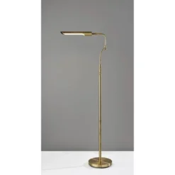 Adesso Zane Floor Lamp (Includes LED Light Bulb) With Smart Switch Antique Brass: ETL Listed, Adjustable Shade, Energy-Efficient -Adesso GUEST 4e0d247a b893 431e 8ace 6e460c4c3036