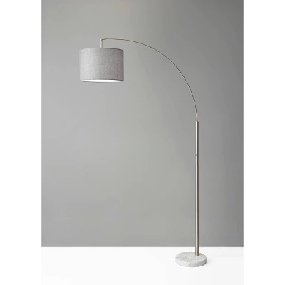 73.5" Bowery Arc Lamp Steel - Adesso 1 73.5" Bowery Arc Lamp Steel - Adesso