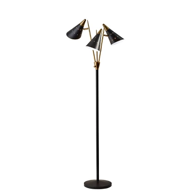 66" Nadine 3-Arm Floor Lamp Black - Adesso 4 66" Nadine 3-Arm Floor Lamp Black - Adesso - Image 4