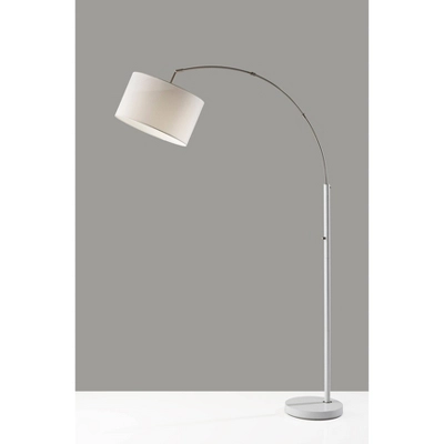 Preston Arc Lamp Brushed Steel White - Adesso 2 Preston Arc Lamp Brushed Steel White - Adesso - Image 2