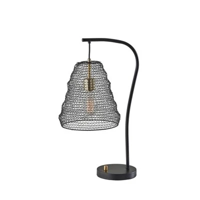 Sheridan Table Lamp With Antique Brass Accents Black - Adesso 1 Sheridan Table Lamp With Antique Brass Accents Black - Adesso