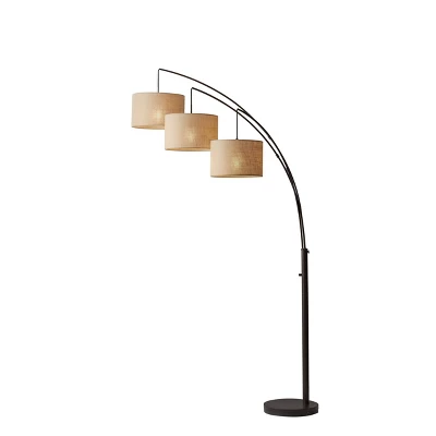 74" 3-way Trinity Arc Lamp Brown - Adesso 2 74" 3-way Trinity Arc Lamp Brown - Adesso - Image 2