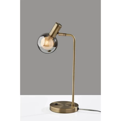 Adesso Starling Desk Lamp (Includes LED Light Bulb) Brass: Modern Glass Shade, ETL Listed, 3000K Warm Light 3 Adesso Starling Desk Lamp (Includes LED Light Bulb) Brass: Modern Glass Shade, ETL Listed, 3000K Warm Light - Image 3