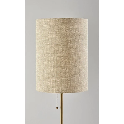 Adesso Tucker Table Lamp Brass: Marble Base, Antique Finish, Beige Polyester Drum Shade, ETL Listed 2 Adesso Tucker Table Lamp Brass: Marble Base, Antique Finish, Beige Polyester Drum Shade, ETL Listed - Image 2