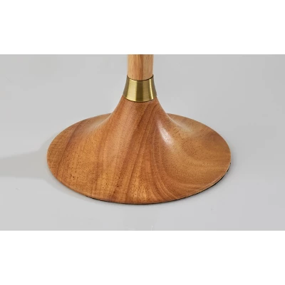 Rebecca Table Lamp Natural Rubberwood With Antique Brass Accent - Adesso 3 Rebecca Table Lamp Natural Rubberwood With Antique Brass Accent - Adesso - Image 3