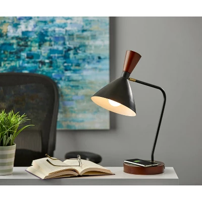 Arlo Wireless Charging Desk Lamp Black - Adesso 1 Arlo Wireless Charging Desk Lamp Black - Adesso