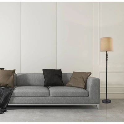 58" 3-way William Floor Lamp Black - Adesso 3 58" 3-way William Floor Lamp Black - Adesso - Image 3