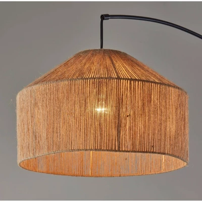 Adesso Amalfi Arc Lamp Black: Modern Metal Floor Lamp With Linen Shade, ETL Listed, 75" Height 2 Adesso Amalfi Arc Lamp Black: Modern Metal Floor Lamp With Linen Shade, ETL Listed, 75" Height - Image 2