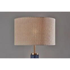 Glass Delilah Floor Lamp Antique Brass/Blue - Adesso -Adesso GUEST 709f2dc7 2205 4473 a6be 9030e2c2e1e0