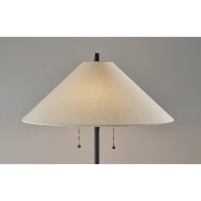 Palmer Floor Lamp Black/Natural - Adesso 2 Palmer Floor Lamp Black/Natural - Adesso - Image 2