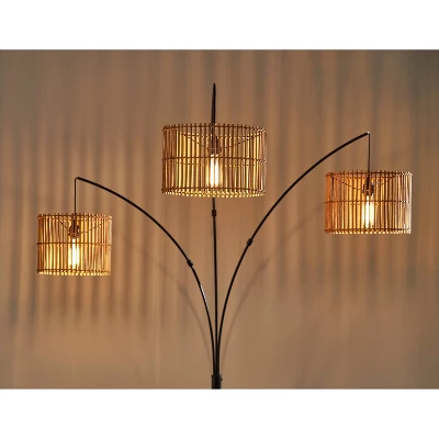 82" Cabana Collection 3-Arm Arc Lamp Black - Adesso 6 82" Cabana Collection 3-Arm Arc Lamp Black - Adesso - Image 6