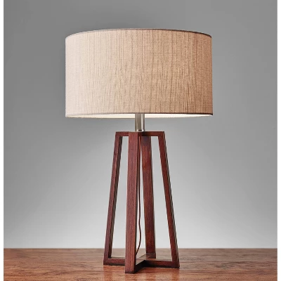 Adesso 23.75" Quinn Table Lamp Brown: ETL Listed, Linen Shade, No Assembly Required 1 Adesso 23.75" Quinn Table Lamp Brown: ETL Listed, Linen Shade, No Assembly Required