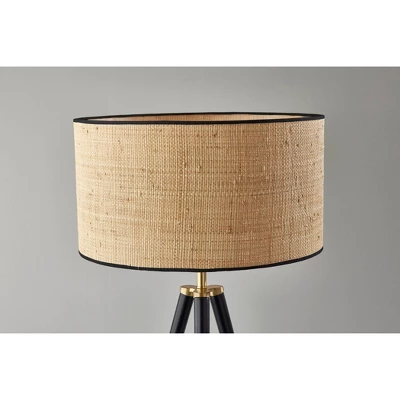 Jackson Floor Lamp Black Wood - Adesso 2 Jackson Floor Lamp Black Wood - Adesso - Image 2