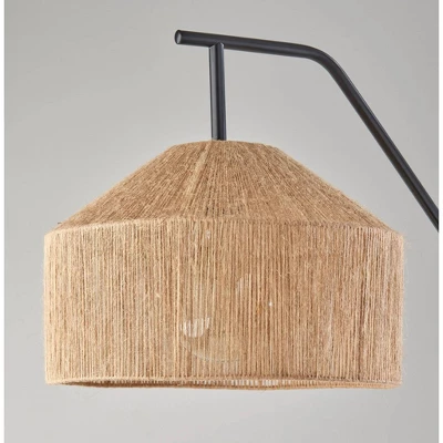 Adesso Amalfi Floor Lamp Black: Modern Metal Stand With Linen Shade, ETL Listed, 65" Height 3 Adesso Amalfi Floor Lamp Black: Modern Metal Stand With Linen Shade, ETL Listed, 65" Height - Image 3