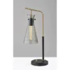 Adesso Walker Desk Lamp (Includes Light Bulb) Antique Brass: ETL Listed, Glass Shade, Metal Body, 1-Way Switch