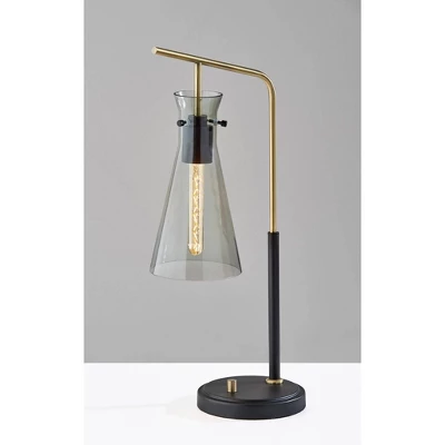 Adesso Walker Desk Lamp (Includes Light Bulb) Antique Brass: ETL Listed, Glass Shade, Metal Body, 1-Way Switch 1 Adesso Walker Desk Lamp (Includes Light Bulb) Antique Brass: ETL Listed, Glass Shade, Metal Body, 1-Way Switch