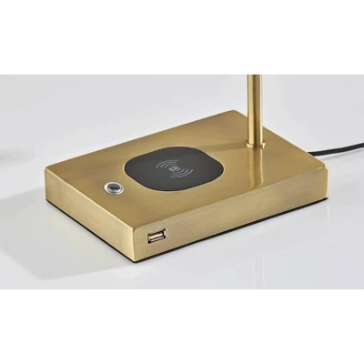 Adesso Collette Charge Desk Lamp (Includes LED Light Bulb) Brass: Modern Style, Touch Sensor, ETL Listed 2 Adesso Collette Charge Desk Lamp (Includes LED Light Bulb) Brass: Modern Style, Touch Sensor, ETL Listed - Image 2