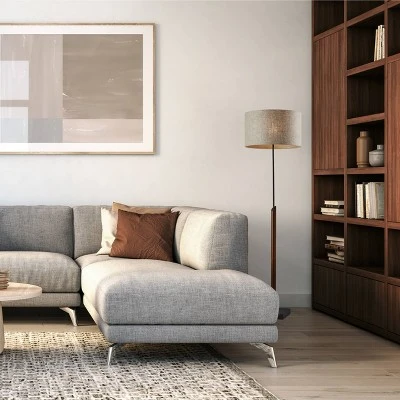 Ethan Floor Lamp Black/Walnut - Adesso 1 Ethan Floor Lamp Black/Walnut - Adesso