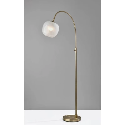 Adesso Magnolia Floor Lamp Brass: 61.75" Tall, Glass Shade, ETL Listed, Antique Finish 1 Adesso Magnolia Floor Lamp Brass: 61.75" Tall, Glass Shade, ETL Listed, Antique Finish