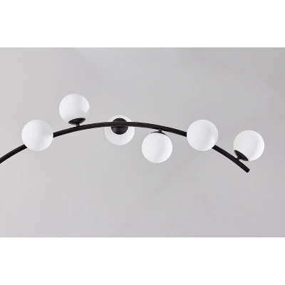 Adesso Ronan Arc Lamp (Includes LED Light Bulb) With Smart Switch Black: ETL Listed, Dimmable Glass Shade, Steel Body 3 Adesso Ronan Arc Lamp (Includes LED Light Bulb) With Smart Switch Black: ETL Listed, Dimmable Glass Shade, Steel Body - Image 3